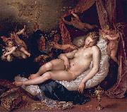 Hendrick Goltzius Sleeping Danae Being Prepared to Receive Jupiter painting